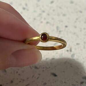 18K Gold Satya Jewelry Carnelian Stackable Ring -  Size 8
